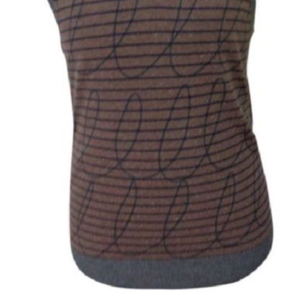 ADAM Man's Brown and Black Stripe 100% Cashmere V-Neck Sweater/Vest Size: M - Picture 6 of 9